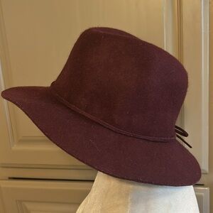 Burgundy Wide-Brim Hat